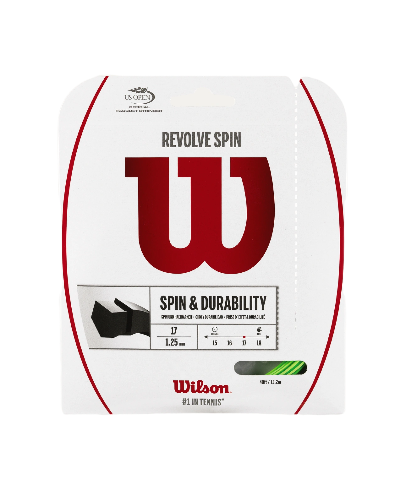 Wilson Revolve Spin Green (12 м) — теннисная ракетка Струны Wilson Revolve Spin Green (12 м)