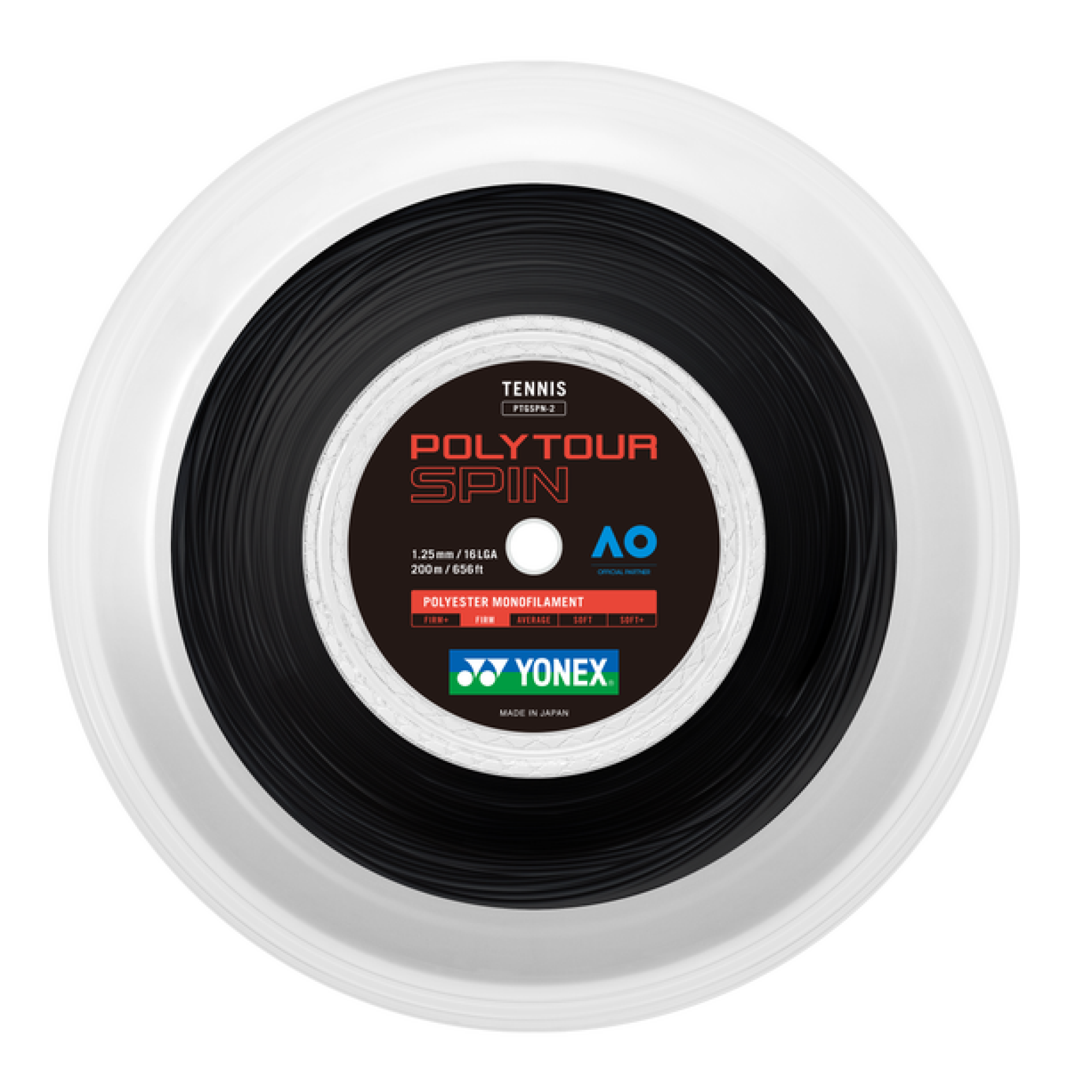 Yonex Polytour Spin Black 200M — теннисная ракетка Струны Yonex Polytour Spin Black 200M