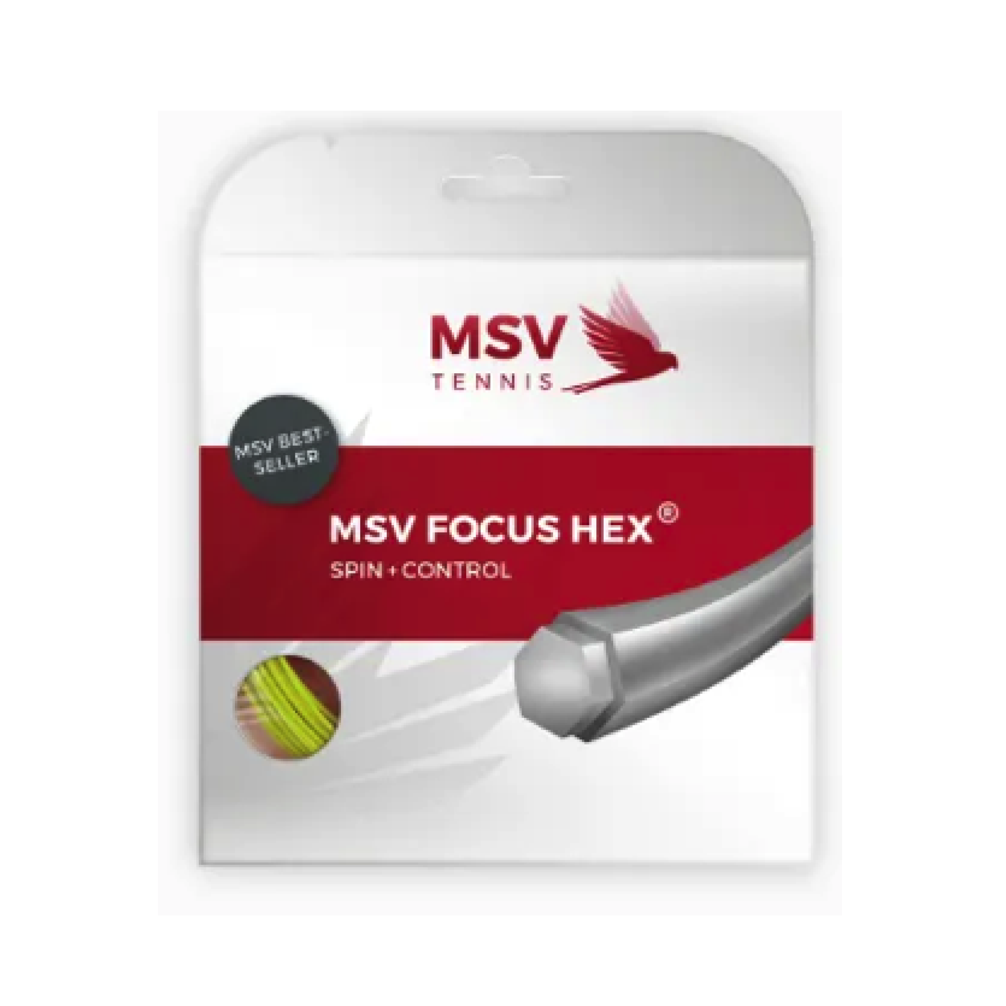 MSV Focus HEX Neon Yellow 1.23 (12M) — теннисная ракетка MSV Focus HEX Neon Yellow 1.23 (12M) — теннисная струна, фото товара