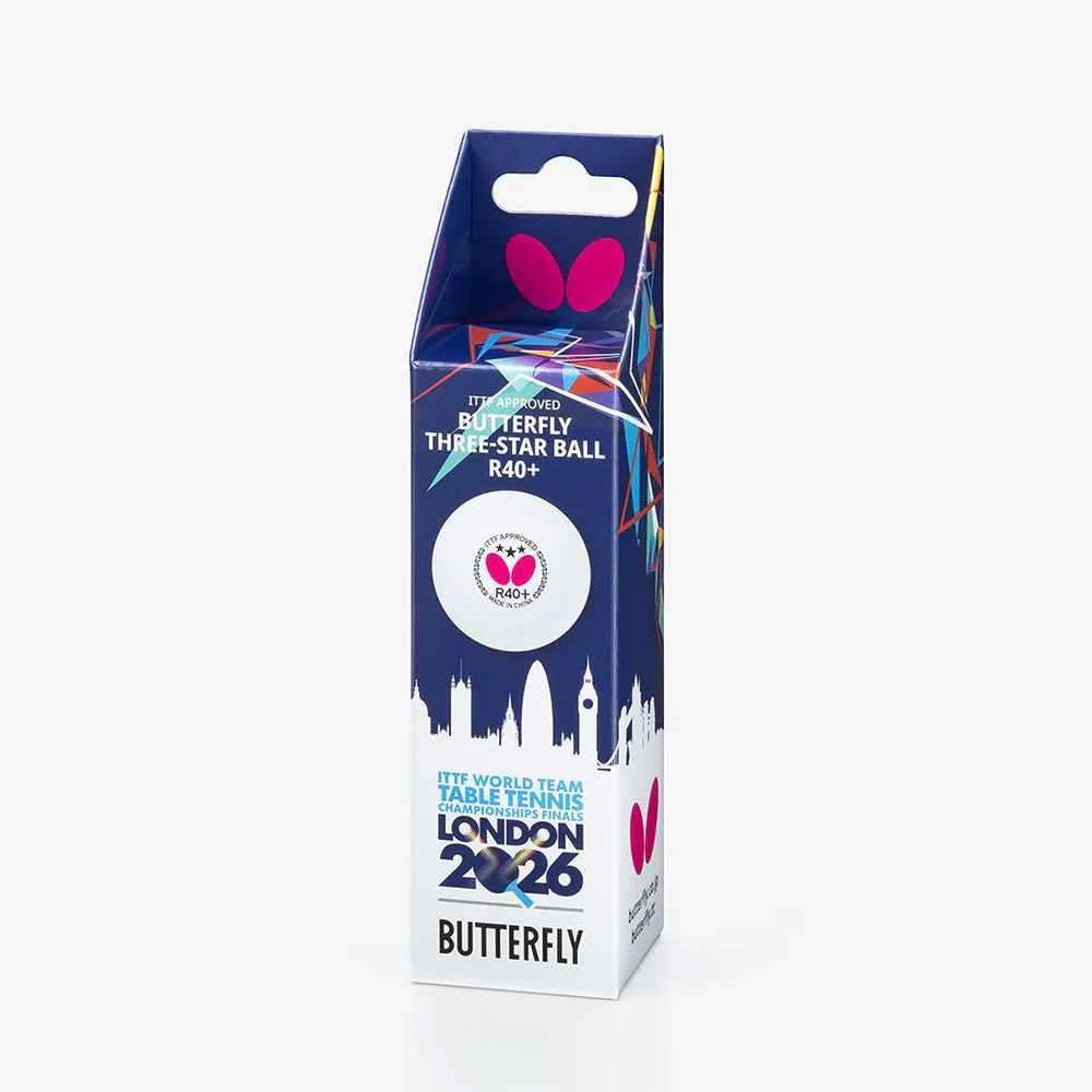 Butterfly 3*** R40+ Ball London WTTTC 2026 — теннисная ракетка Мячи Butterfly 3*** R40+ Ball London WTTTC 2026