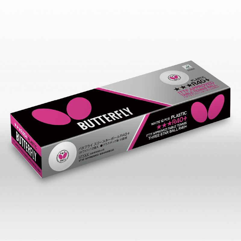 Butterfly 3*** R40+ (в упаковке 12 шт.) — теннисная ракетка Мячи Butterfly 3*** R40+ (в упаковке 12 шт.)