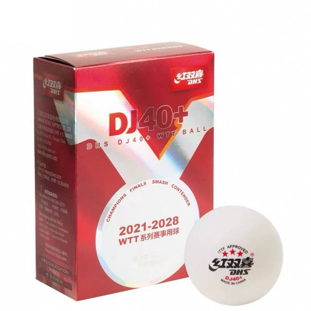 DHS 3*** DJ40+ WTT ITTF бел. 6 шт. — теннисная ракетка Мячи DHS 3*** DJ40+ WTT ITTF бел. 6 шт.